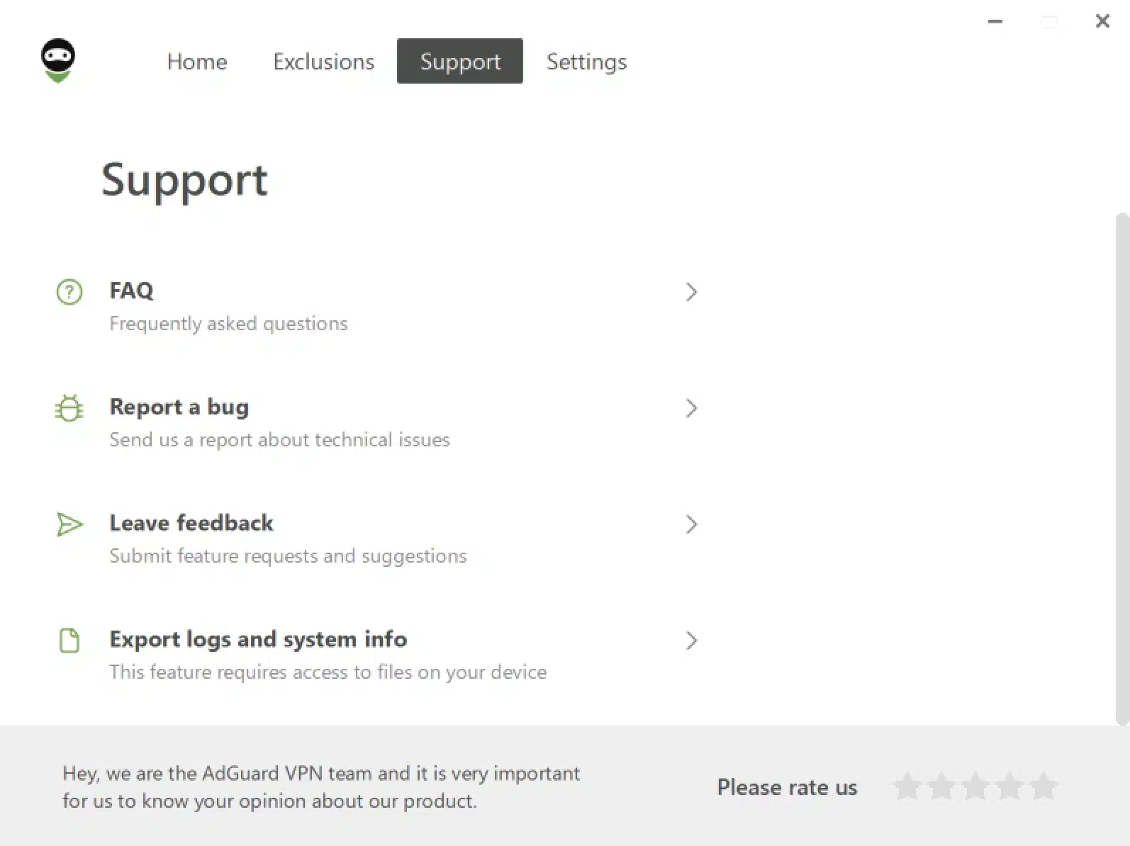 AdGuard_VPN - Windows App - Support