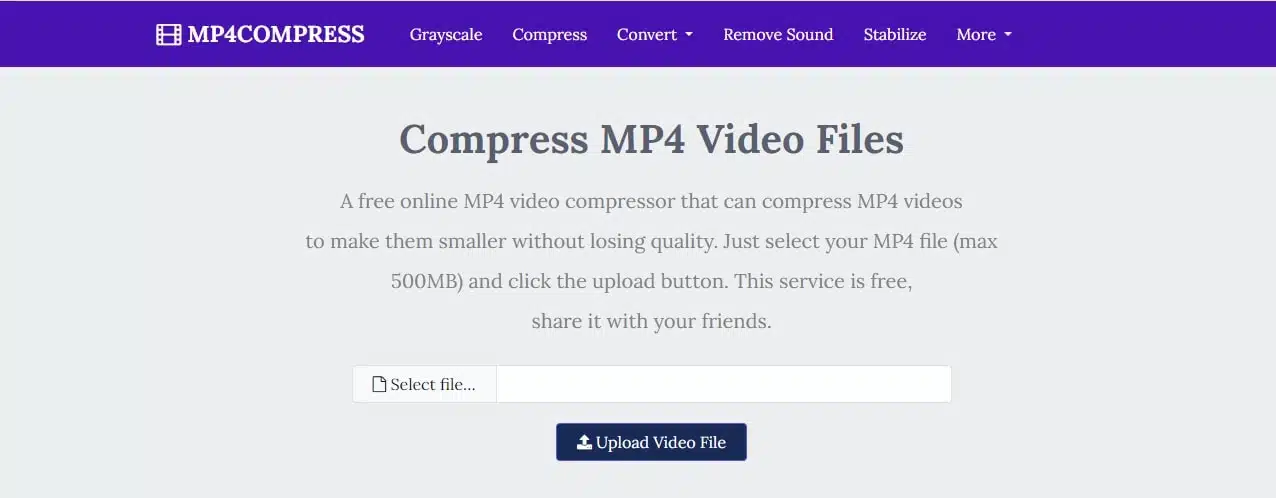 MP4Compress homepage