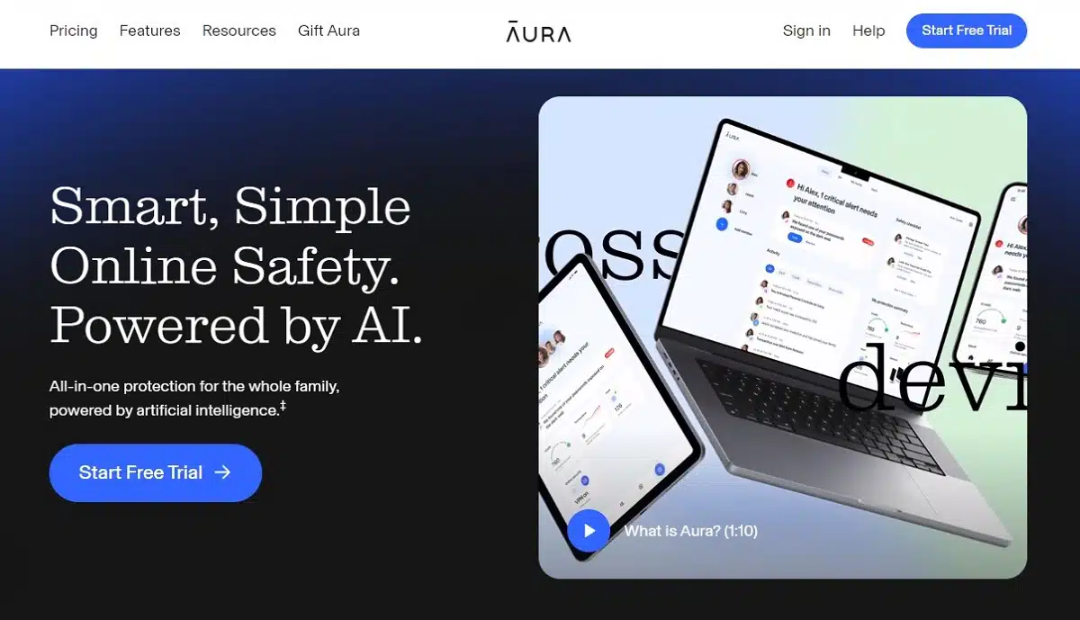 Aura home page