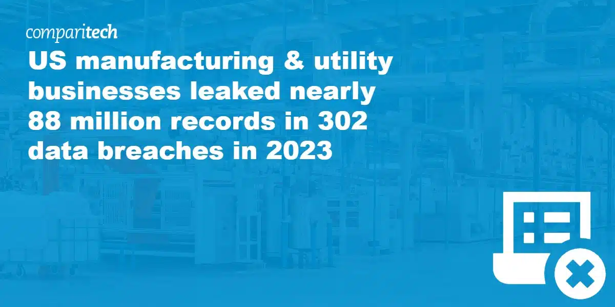 US manufacturing & utility businesses leaked nearly 88 million records in 302 data breaches in 2023