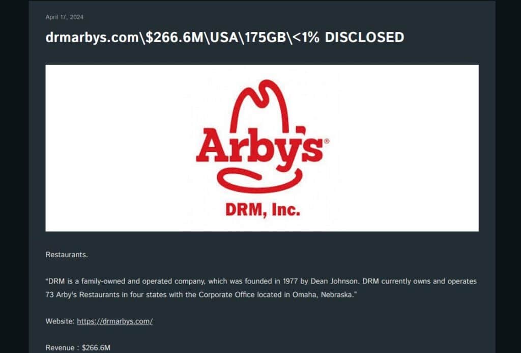 arby's drm ransomware